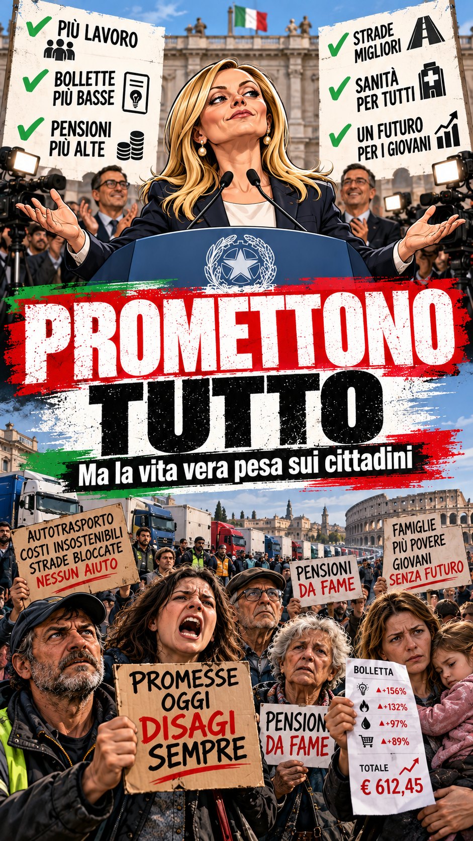 Promettono tutto; composizione politica/folla simile01-03.