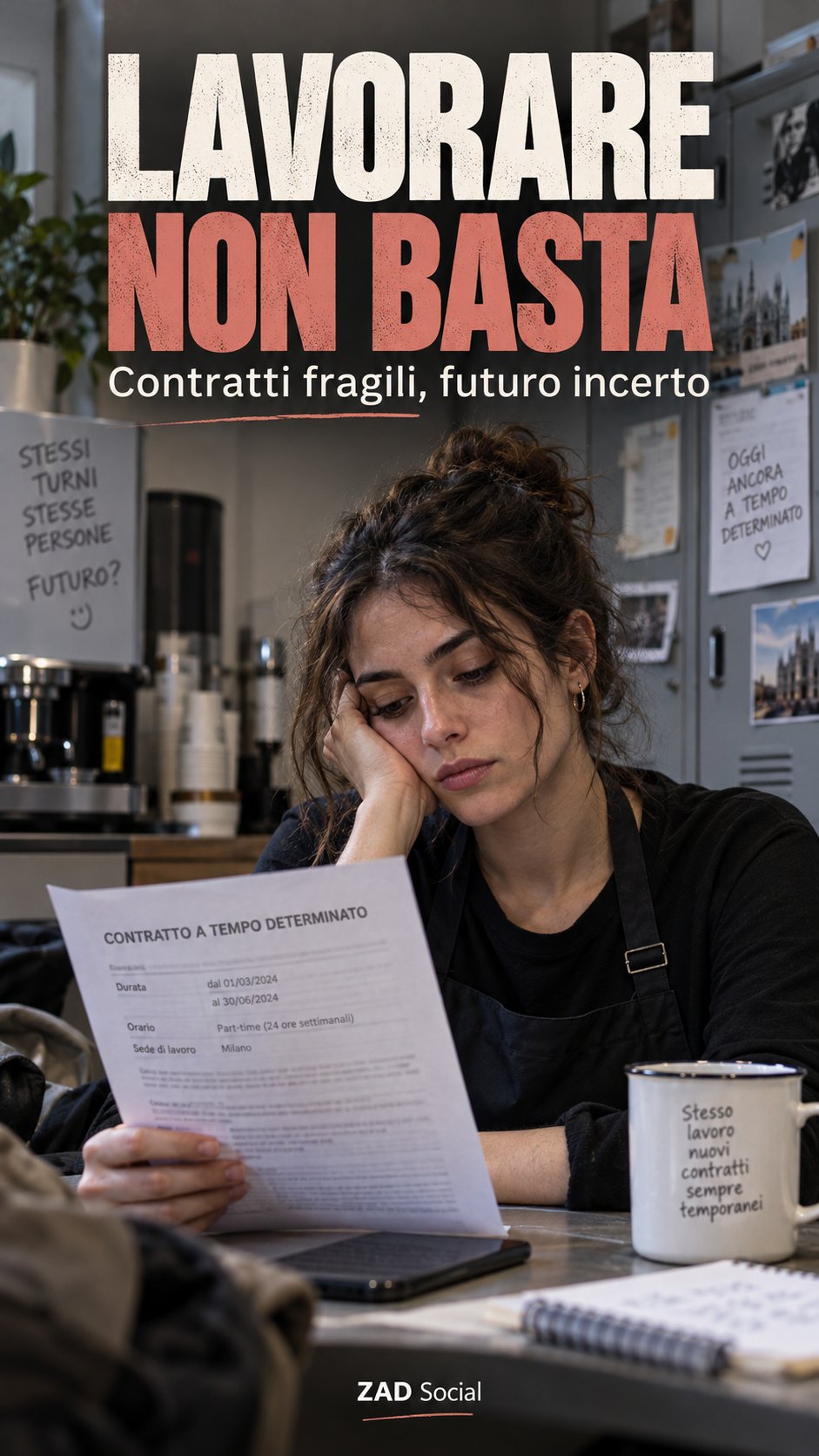Lavorare non basta; barista e contratto a termine.